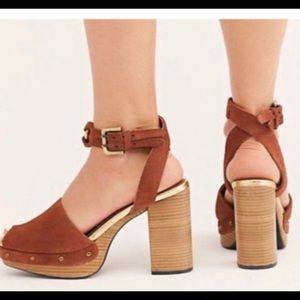 Free People Justine Platform Brown Size 9